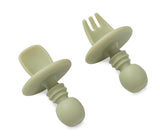 Комплект Силиконови Прибори За Хранене Anti Choking Olive Green Interbaby
