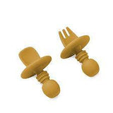Комплект Силиконови Прибори За Хранене Anti Choking Earth Ocher Interbaby