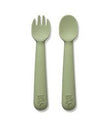 Комплект Силиконови Прибори За Хранене Olive Green Interbaby