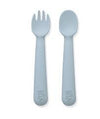 Комплект Силиконови Прибори За Хранене Blue Grey Interbaby