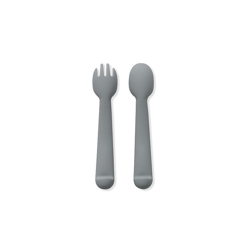 Комплект Силиконови Прибори За Хранене Petrol Grey Interbaby