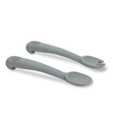 Комплект Силиконови Прибори За Хранене Petrol Grey Interbaby