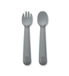 Комплект Силиконови Прибори За Хранене Petrol Grey Interbaby