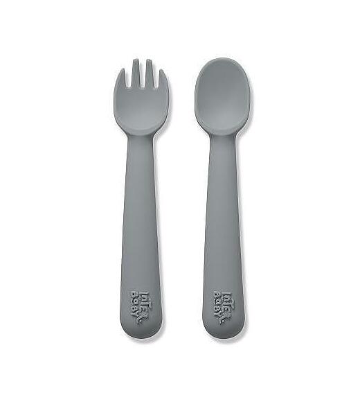 Комплект Силиконови Прибори За Хранене Petrol Grey Interbaby