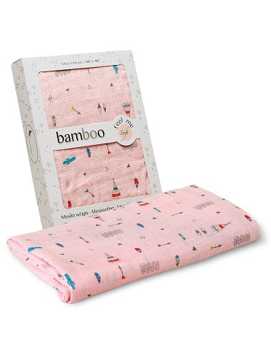 Муселинова Пелена 120х120 См Bamboo Cabana Pink Interbaby