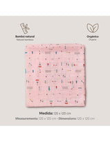 Муселинова Пелена 120х120 См Bamboo Cabana Pink Interbaby