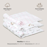 Муселинови Пелени 80х80 См 3бр Panda Pink Interbaby
