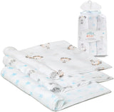 Муселинови Пелени 80х80 См 3бр Panda Blue Interbaby
