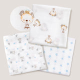 Муселинови Пелени 80х80 См 3бр Panda Blue Interbaby