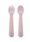 Комплект Силиконови Прибори За Хранене Dark Pink Interbaby