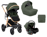 Комбинирана Количка 3В1 С Твърд Кош Irene Army Green 2024 --- BebeMama