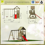 Детска Площадка J10 С Пързалка 175см И Люлки Wendi Toys