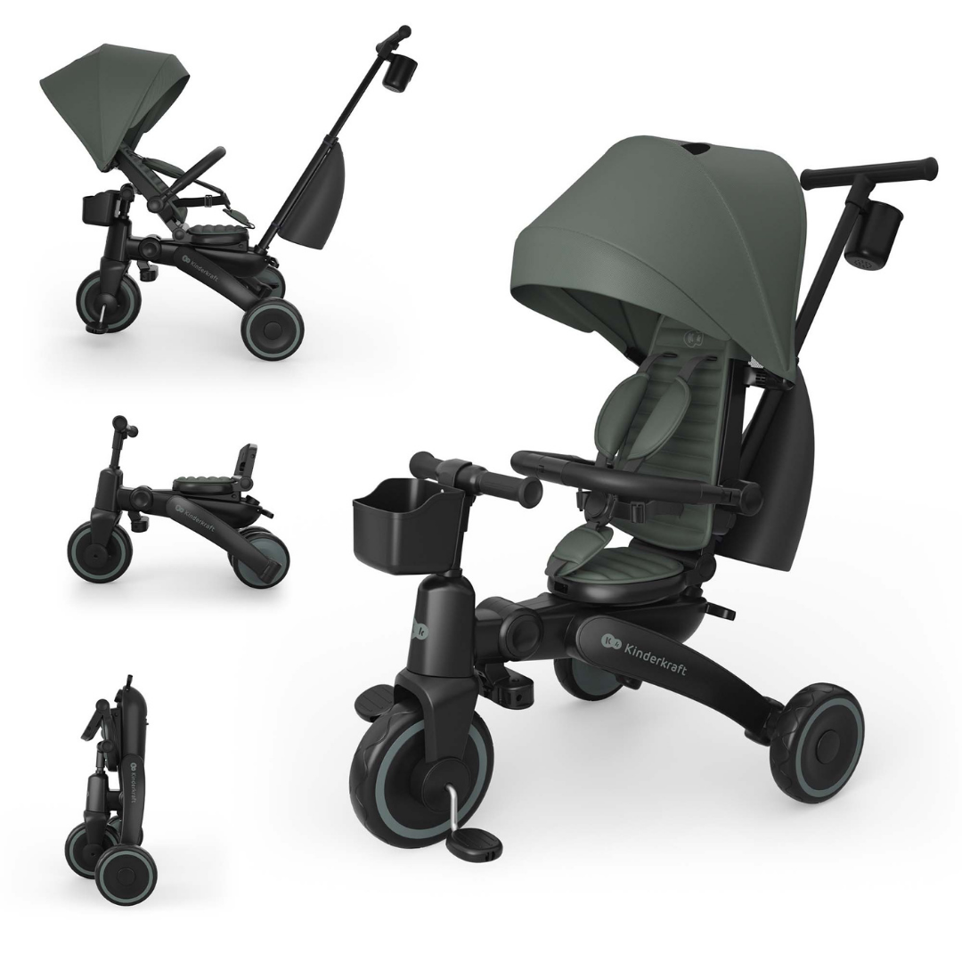 Jazz 3 Сгъваема Триколка Зелена Kinderkraft