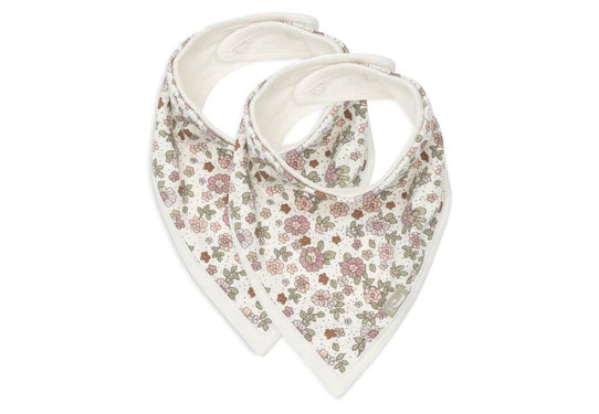Jollein Retro Flowers Bandana előke szett, 2 db