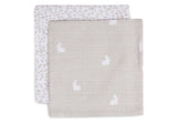 Комплект Муселинови Кърпи 31 X 31 См. 2 Бр. Dotted Rabbit Nougat Jollein