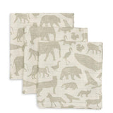 Комплект Муселинови Кърпи 31 X 31 См. 3 Бр. Animals Olive Green Jollein