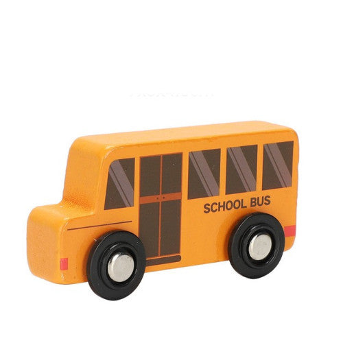 Cărucior din lemn - Autobuz școlar