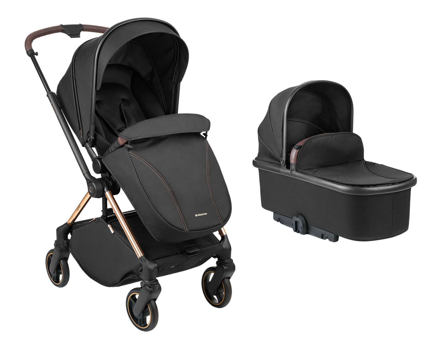Комбинирана Количка 2В1 С Кош За Новородено Lanah Black --- BebeMama