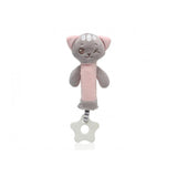 Бебешка Плюшена Играчка Коте 25 См Rattle Pink 3392 5 Kiokids