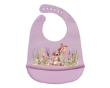 Бебешки Силиконов Лигавник С Джоб Зайче Lavender 05375 6 Kiokids