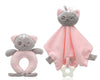 Комплект За Гушкане Doudou Коте + Гризалка Розов 04397 9 Kiokids