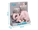 Комплект За Гушкане Doudou Коте + Гризалка Розов 04397 9 Kiokids