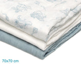 Муселинови Пелени 70х70см Bamboo 3 Бр. Blue 06400 4 Kiokids