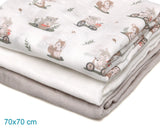 Муселинови Пелени 70х70см Bamboo 3 Бр. Grey 06407 3 Kiokids