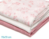 Муселинови Пелени 70х70см Bamboo 3 Бр. Pink 06399 1 Kiokids