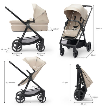 Комбинирана Количка Kinderkraft Newly 4В1,Beige -  -  - BebeMama