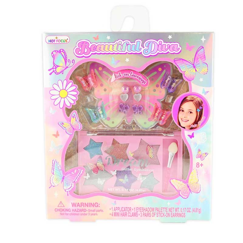 Комплект От Блестящи Сенки, Шноли И Лепящи Се Обеци За Лесно И Красиво Преобразяване Robetoy