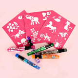 Комплект От Гел Химикалки И Шаблони За Блестящи Татуировки Robetoy