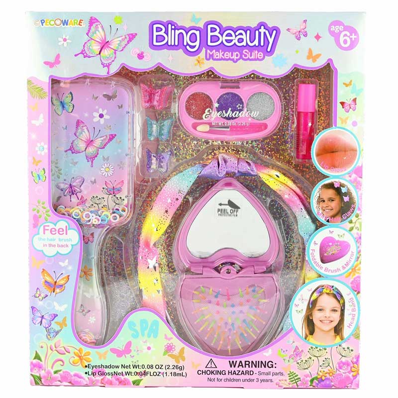 Set cosmetic pentru machiaj și coafură cu accesorii, pentru copii, 8 piese