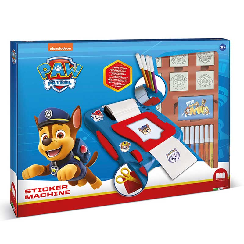 Set creativ „Patrula Cățelușilor” cu mașină de stickere și accesorii