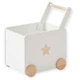 Кутия За Играчки Ginger Home С Колелца За Бутане, Дървена, Бяла, 38Х45Х54 См.
