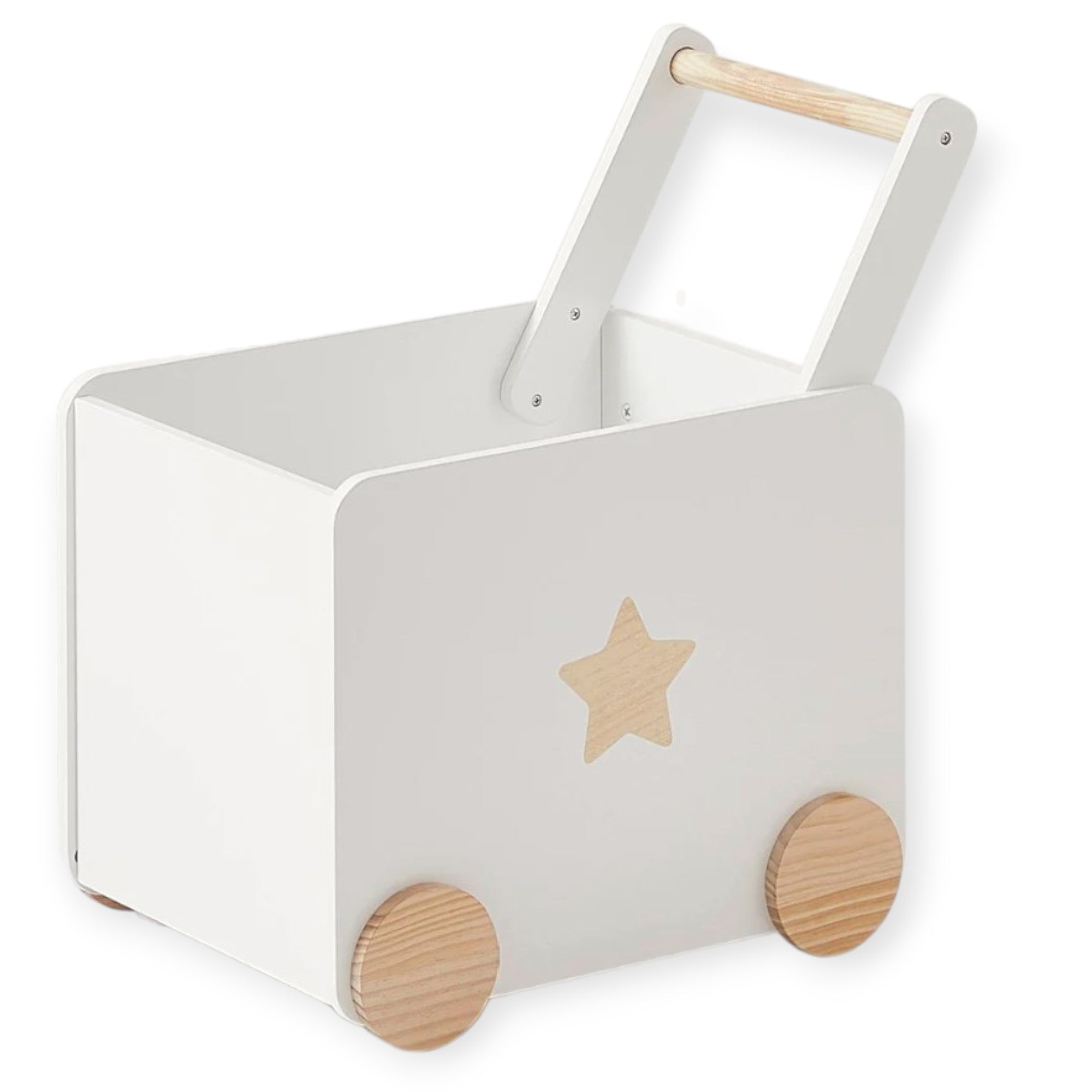 Кутия За Играчки Ginger Home С Колелца За Бутане, Дървена, Бяла, 38Х45Х54 См.