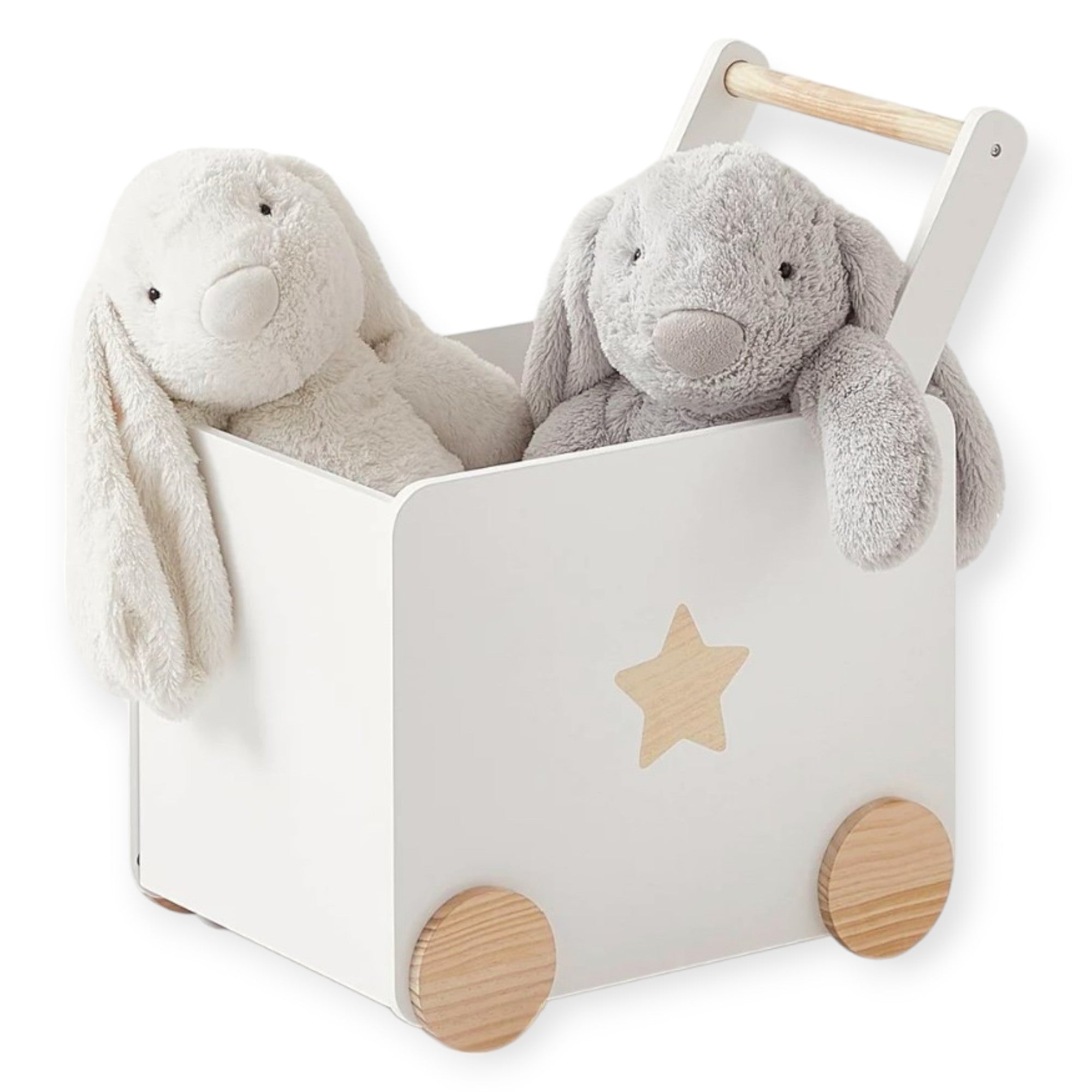 Кутия За Играчки Ginger Home С Колелца За Бутане, Дървена, Бяла, 38Х45Х54 См.