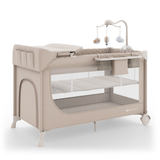 Leody Up Сгъваема Бебешка Кошара С Аксесоари Beige Kinderkraft