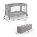 Leody Up Сгъваема Бебешка Кошара Grey Kinderkraft
