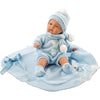 Sírós Joel Llorona Toquilla Celeste baba, 38 cm, kiegészítőkkel, Llorens