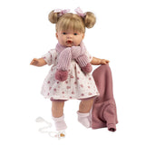 Llorona Joelle síró babája, fukszia dzseki, 38 cm, Llorens