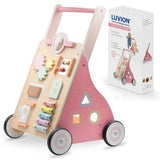 Дървена Бебешка Проходилка Baby Walker Pink Luvion