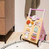 Дървена Бебешка Проходилка Baby Walker Pink Luvion