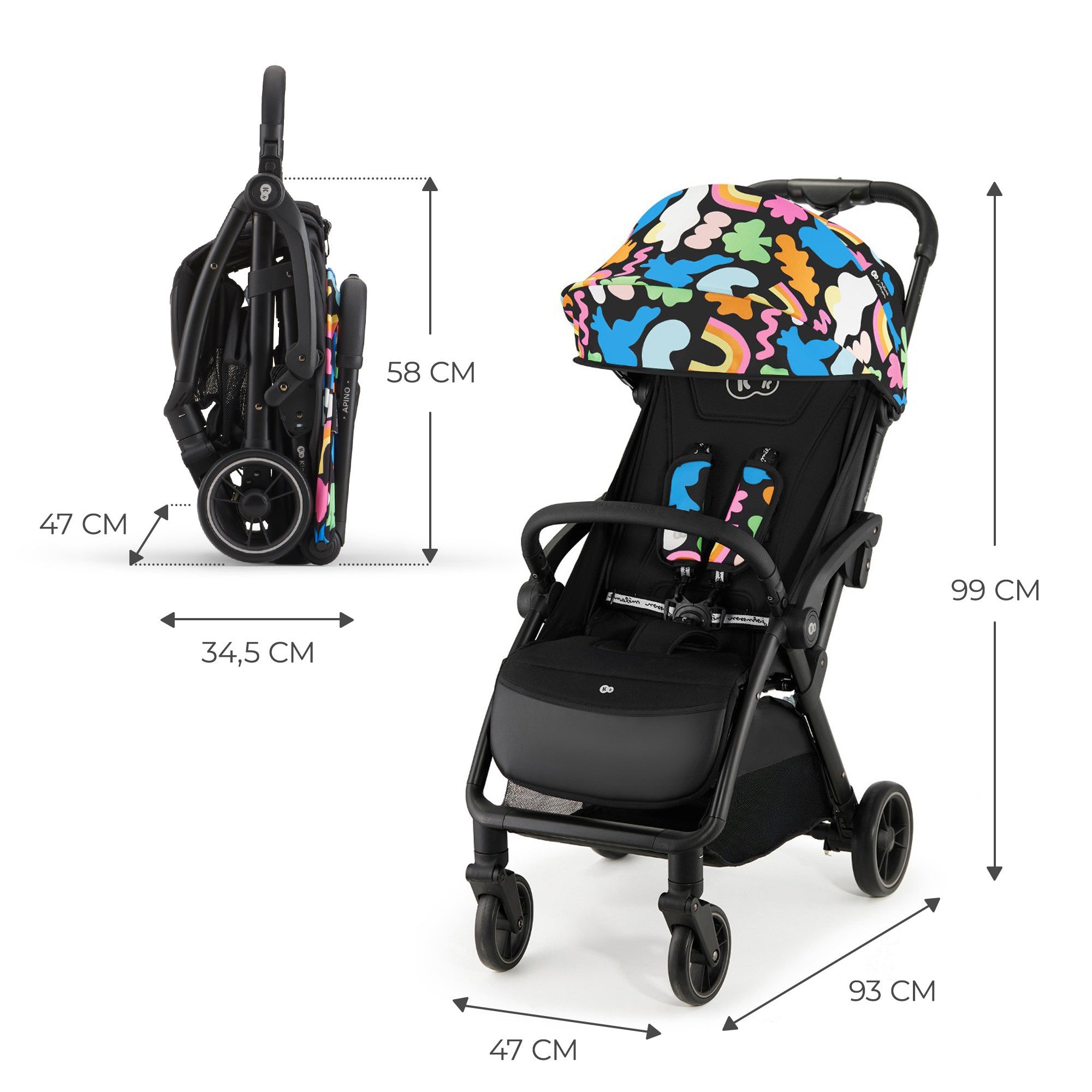 Лятна Количка Kinderkraft Apino Happy Shapes --- BebeMama