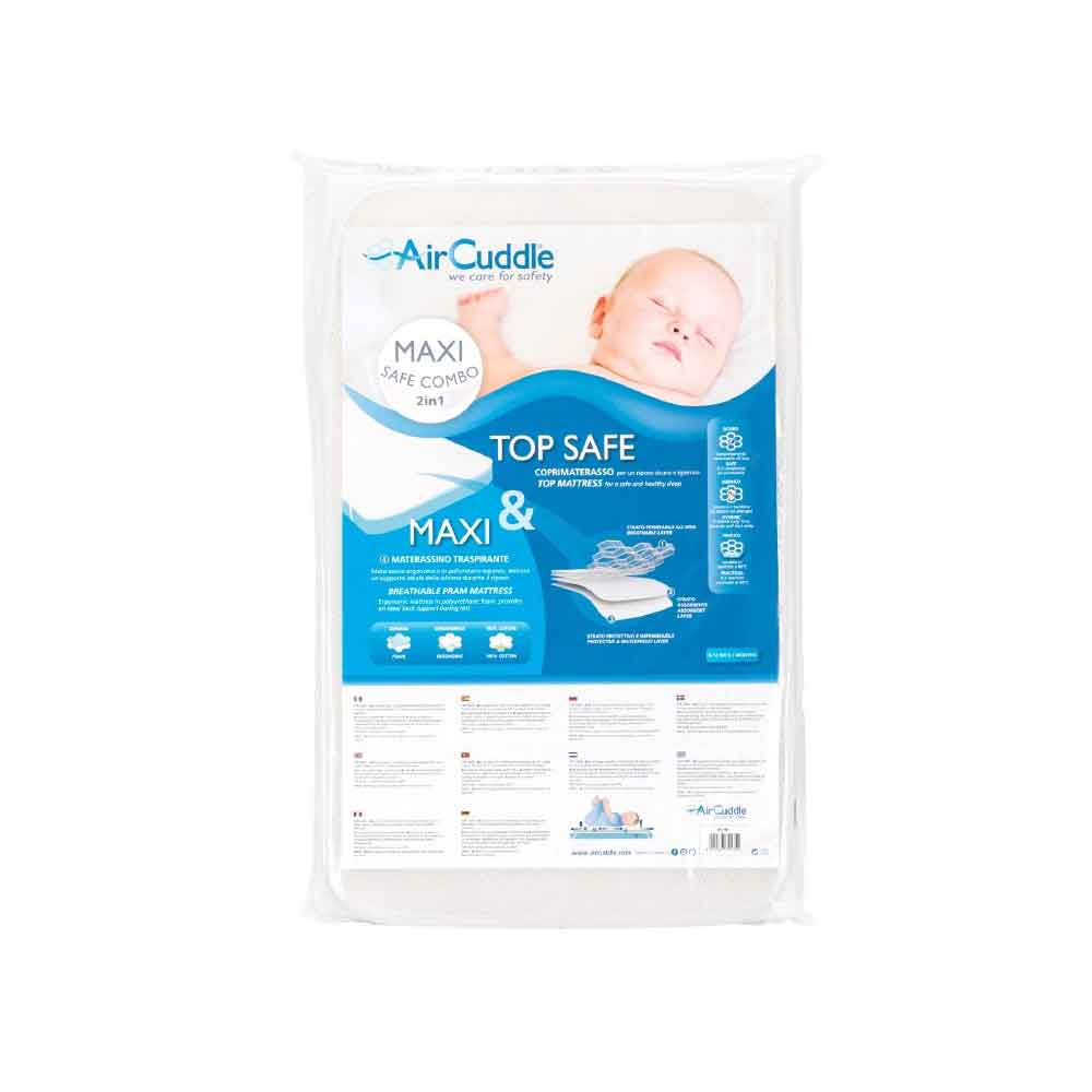 Aircuddle Maxi Safe Combo Ортопедичен Матрак За Бебешка Люлка + Top Safe Непромокаем Протектор С Дишаща 3D Структура
