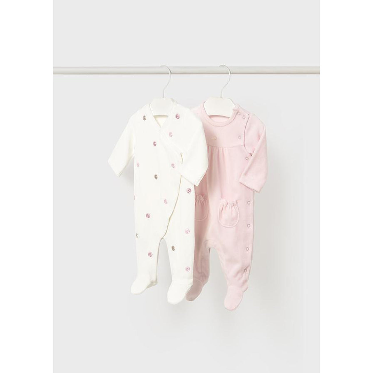 Бебешки Комплект 2 Дълги Гащеризона Плюш Розов 15 02706 011 Mayoral