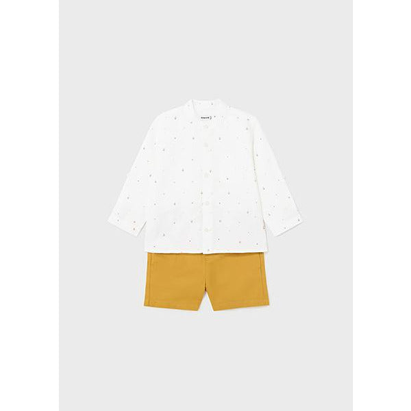 Комплект От 2 Части Риза И Бермуди Лен Ocre 24 01246 019 Mayoral