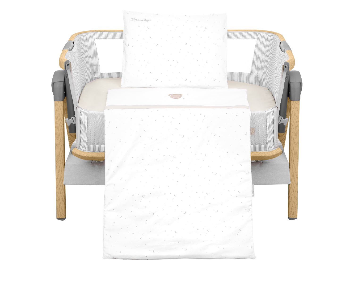 Бебешки Спален Комплект За Мини Кошара 5ч Dream Big Beige Kikkaboo