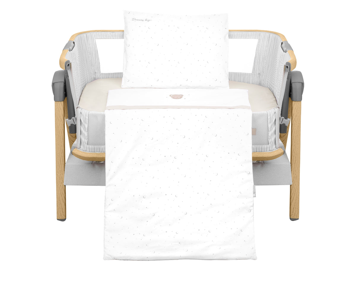 Set de lenjerie de pat pentru bebeluși Mini-Crib 3C Dream Big Beige 