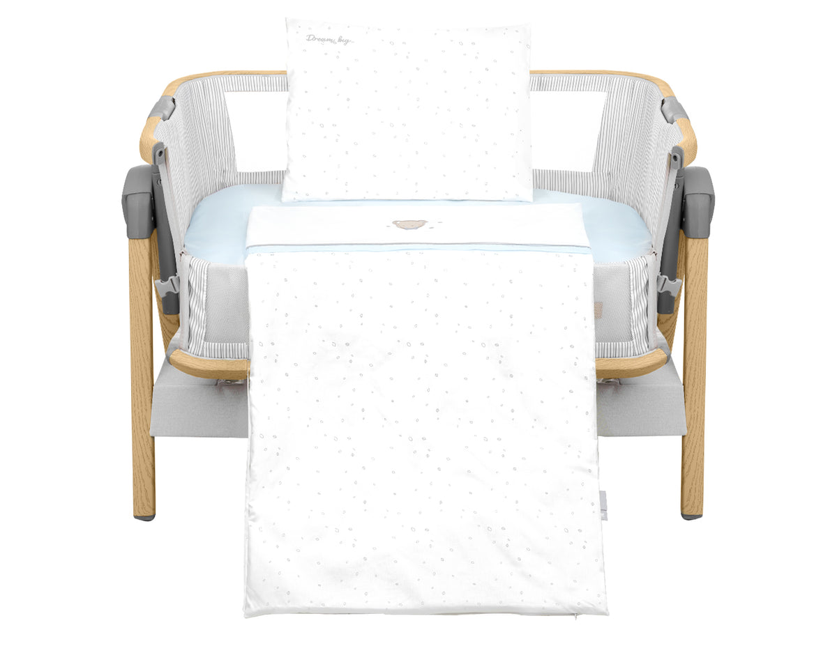 Set de lenjerie de pat pentru bebeluși Mini-Crib 5C Dream Big Blue
